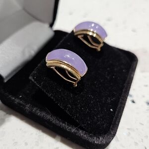 Chic Gold and Lavender Earrings